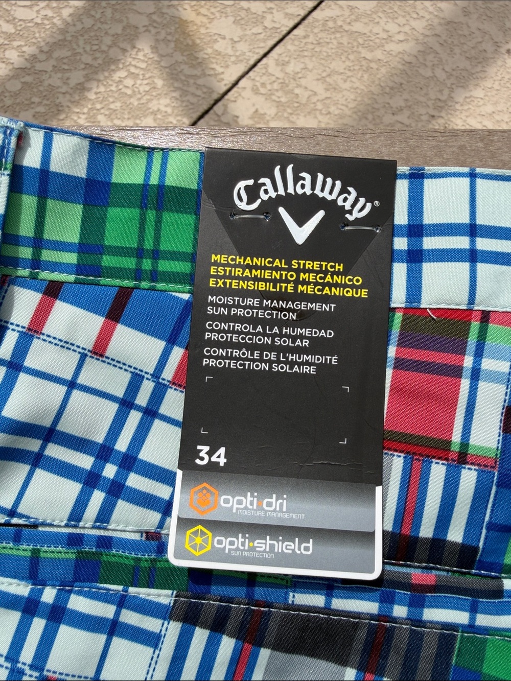 Callaway Chevron Plaid Flat Front Shorts Collegiate Quiet Luxury Preppy Golf 34 - Picture 7 of 10